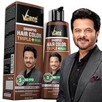 VCare Triple Plus Hair Colour Shampoo for Women and Men 180ml | Only 5 Minute Root Hair Dye Coloring Kit Head, Moustache, Beard, Hands, Chest | No Parabens, Ammonia And Sulfates -PPD Free (Deep Brown)