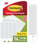 Command Picture Hanging Strips, Large, Value Pack - 14 Pairs (28 - for Frames, Mirrors, Wall décor - Damage Free Hanging, White