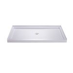 DreamLine SlimLine 32 in. D x 60 in. W x 2 3/4 in. H Center Drain Single Threshold Shower Base in White, DLT-1132600