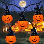 PASUTO Halloween Decorations Lights - Pumpkin String Lights with 10Pcs Cute Pumpkin Lantern Lights, 8.5Ft Jack-O Lantern Lights, Perfect as Halloween Home Party Yard Wall Door Decor Lights