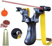THOUGHTOSIS Hunting & Shooting Slingshots for Adults, Wrist Rocket,Laser, Spirit Level 1 Pcs/1 Thick Anti Freezing Band/ 50 Clay Balls