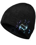 Victoper Stocking Fillers, V5.0 Bluetooth Hat, Wireless Winter Knit Music Black USB Rechargeable, Running Beanie for Mens Birthday Gifts Ideas,