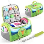 OUKNAK Carrying Case for Toniebox Starter Set, Storage Carrier Bag for Toniebox Audio Player Carrying Box for Toniebox Accessories Travel Carrying Bag for Toniebox (Green Rugby)