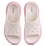 CASSIEY Women's EVA Lightweight Heeled Casual Open Toe Sandals- Pink