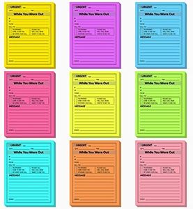 Eaasty 9 Pieces While You were Out Pads 4 x 5 Inches Assorted Colors Sticky Notes Adhesive Message Pads Urgent Notes for Work Call, Office Supplies, 40 Sheets/Pad (Fluorescent Colors)