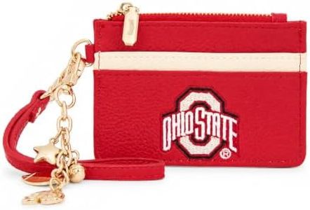 Montana West Texas Tech Credit Card Holder Wallet for Women, Leather Card Holder Wallets with RFID Blocking & Football Keychains, Slim Purse for Game Day, Concert | NC-OHS025RD