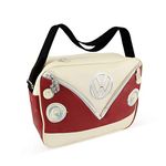 BRISA VW Collection - Volkswagen Shoulder Travel Messenger Bag with VW T1 Bus Campervan Motif (Bus Front/Red)