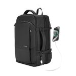 Safari SELECT 42L ZUES, 17" Laptop Backpack for Men & Women, Expandable, USB Charging Port, RFID Pocket & Organizer, Water Resistant, Spacious Overnighter Travel Bag with Luggage-Style Packing, Black