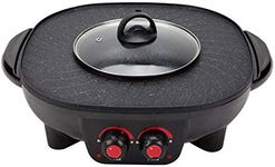 Grill Electric Grill Smokeless Grill Portable Korean BBQ Grill with Turbo Smoke Extractor Technology, Non-stick Removable Grill Plate, Tempered Glass Lid, Great for Party