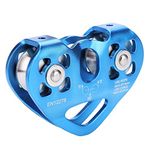 Eastbuy Climbing Pulley - 3 Colors Outdoor Rock Climbing Equipment 30KN Dual Pulley Zip Line Rescue Cable Trolley(Blue)