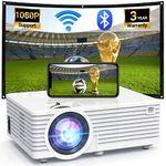 4500Lumens LCD Projector- Full HD 1080P Supported, Portable Mini Projector Compatible with HDMI, USB, AV, TF, VGA, Smartphones, TV Stick, PS4, DVD Player, Home Theater Entertainment