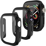 Hiins Protective Case for Apple Watch SE 2022 Series 6/5/4 41mm - Full Coverage with Built-in HD Tempered Glass Screen Protector - Black