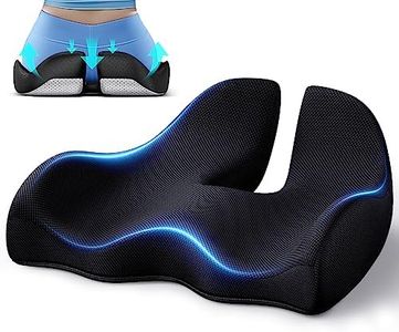 Benazcap Seat Cushion, Ergonomic Coccyx Cushion for Office and Car Chair, Sciatica Pain Relief, Memory Foam Seat Cushion with Washable Cover, Lumbar Support Cushion for Long Sitting