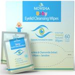 Sensitive & Hypoallergenic Baby Eyelid & Lash Wipes | Safe & Natural For Lashes and Eyelids, Pack of 60 Pre-moistened Sterile Wipes, Dermatologist & Pediatrician Recommended For Newborn