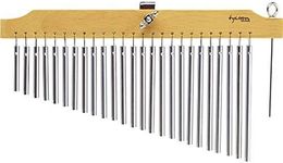 Tycoon Percussion 25 Chrome Chimes With Natural Finish Wood Bar