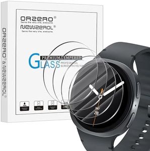 Orzero (3 Pack) Smartwatch Screen Protector Compatible for Samsung Galaxy Watch 6 Classic 43mm, Galaxy Watch 46mm (2018), Gear S3 Frontier Tempered Glass 2.5D Arc Edges HD Anti-Scratch Bubble-Free