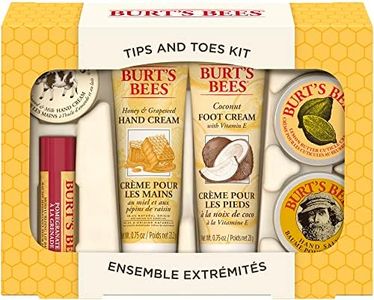 Burt's Bees Tips and Toes Gift Set, 6 Travel Size Products in Gift Box - 2 Hand Creams, Foot Cream, Cuticle Cream, Hand Salve and Lip Balm