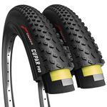 Fincci Cupar pro Pair 26 x 2.10 Tire 54-559 ETRTO Foldable 60 TPI XC Cross Country Tires with Nylon Protection for Mountain MTB Hybrid Bike Bicycle - Pack of 2 26x2.10 Inch Tire