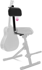 Liquid Stands Adjustable Backrest for LS MS1150 & MS1092B – 1010–1220mm Height/Depth, Spring Knob Adjustment, Built-in Guitar Holder  – Compatible Piano Bench Support