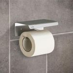 USF Stainless Steel 304 Grade Toilet Paper Holder for Bathroom | Toilet Roll Holder | Toilet Tissue Holder with Mini Shelf Rack Stand | Bathroom Accessories (Chrome)