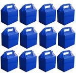 SHATCHI 10Pcs Blue Colour Cardboard Lunch Takeaway Birthday Wedding Carry Meal Food Cake Party Box Childrens Loot Bags