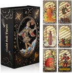 KIINO 78 Black Gold Tarot Cards with Guide Book Tarot Deck PVC Thick Tarot Cards for Beginners Tarot Durable Waterproof Wrinkle Resistant