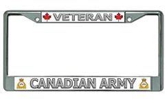 Veteran Canadian Army Chrome License Plate Frame