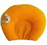 MOM & SON Velvet New Born Baby Soft Neck Support Pillow with Mustard Seeds (New Born 0-9 Months Age Group) (Yellow)