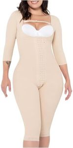 MariaE 9142 Post Surgery Compression Garment Tummy Control Full Shapewear Butt Lifter Fajas Colombianas Levanta Cola Postoperatorias Beige 3XL
