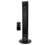 Belaco 32Inch Tower fan Cooling fan Free Standing fan 7.5 Hour Timer, Remote control 3 Breeze Speed 85 Degree oscillating 45W (Black)