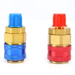 R134a Auto Car Quick Coupler Connector Brass Adapters, Air Conditioner Mini System Vacuum Port Adapter Low & High Side AC Manifold