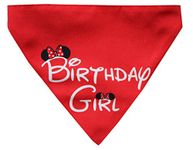 Lana Paws Birthday Girl Dog Bandana/Dog Scarf, M-L_Pack of 1, Red