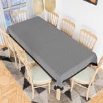 Kuber Industries Dining Table Cover | 60x108 Inch | Cotton Table Cloth Cover | 8 Seater Table Cloth | Table Cloth For Dining Table | Kitchen Dining Cover | Barik Check | Black