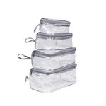 STACKRAID Set of 4 Multipurpose Transparent Travel Pouch Makeup Toiletry Kit Bag Cosmetic Pouch Organizer Bag Plastic Box Vanity Shaving Kit for Women - (Color-Grey)