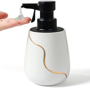 BosilunLife Automatic Soap Dispenser Bathroom - Liquid Hand Free Dispenser Battery Operated Smart Electric Lotion Soap Dispenser with Waterproof Pump Dish Soap Dispenser Ceramic White, 17oz