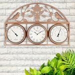 Tulivios Large Outdoor Clock Thermometer Combo-Non Ticking,Waterproof Wall Clock for Home Decor,Kitchen Decor,Patio,Battery Operated Wall Decor,24 Inches or Larger(Retro)