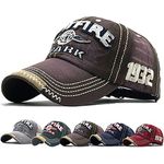 CheChury Distressed Baseball Cap for Mens Vintage Trucker Hat Men Cotton Embroidered Snapback Casual Baseball Cap Unisex (Coffee)