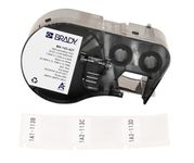 Brady Self-Laminating Vinyl Pre-Sized Labels for Label Printer BMP41/BMP51/BMP53/M511-200 Self Adhesive Printer Labels - Black on White, Transparent (25,40 mm (W) x 31,75 mm (H)) - M4-143-427