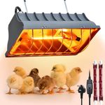 ANTREATU Chicken Coop Heater 175W Poultry Coop Heater -2M Adjustable Height, High/Low Settings, Waterproof Splash-Resistant Cover Infrared Heat Lamp for Chicks, Ducklings, Piglets, Rabbits & Puppies