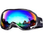 Snowledge Ski Snow Goggles with OTG for Men Women Adult,Ski Snowboard Goggles of Dual Lens with Anti Fog for UV Protection (B-Fake Green)