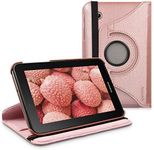 kwmobile Rotating Case Compatible with Samsung Galaxy Tab 2 7.0 P3110 / P3100 - Case PU Leather Tablet Cover with Stand - Rose Gold