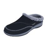 Orthofeet Women's Orthopedic Faux Fur Lined Charlotte Slippers, Black, 8.5
