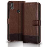 TheGiftKart Flip Back Cover Case for Motorola Moto One Power | Dual-Color Leather Finish | Inbuilt Stand & Pockets | Wallet Style Flip Back Case Cover for Motorola Moto One Power (Brown & Coffee)