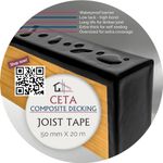 Ceta Composite Decking Extra Long 20m Butyl Joist Tape 50mm x 20m & 65mm x 20m Butyl Tape Weather Proof for Flashing Decking Subframe, Decking Tape, Weather-Proof, MULTI PACK (50mm X 20m x 1 Roll)