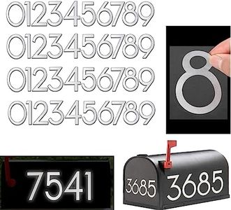 4 Sets 3 inch White Reflective Mailbox Numbers - Mailbox Number Sitckers for Outside Vinyl Waterproof Number Easy Peel and Stick Self Adhesive Sticker for Signs, Door, Home Address Number