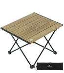 iClimb Ultralight Compact Camping Folding Table with Carry Bag (Nature- S)