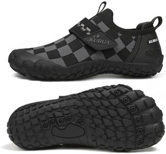 KUBUA Kids Hiking Water Shoes Boys Girls Barefoot Shoes Multifunctional Tennis Sneakers Toddler Little Big Kid Black Grey 10 Toddler