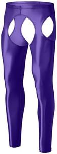 ZONBAILON Thermal Underwear Men Compression Tights Leggings Pants Purple M