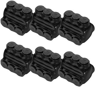 RVBOATPAT 3 Port Black Electrical Cable Connectors 350MCM-6AWG Insulated Multi Tap Connector Dual Entry Aluminum Wire Connector 3/8" Allen Hex - 6 Pack