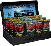 Kona Wood Pellets Intended for The Ninja Woodfire Grill, 12 Single-Use Pouches (4 Flavors)